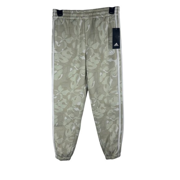 Adidas Joggers Pants Girls M (10/12) Regular Fit Beige Camouflage Pattern‎ NEW - Picture 1 of 9